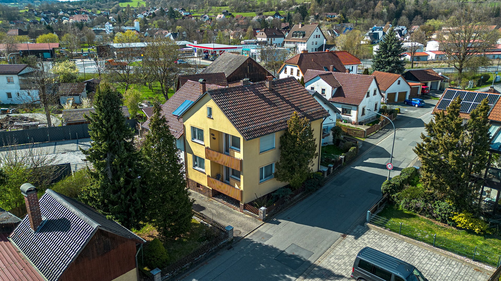 Luftaufnahme eines Wohnhauses